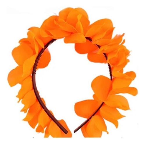 Cintillo Hawaiano Naranja Fluor 17cm