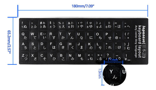 Adesivos De Alfabeto Com Layout De Teclado Japonês, 18x6,5 C