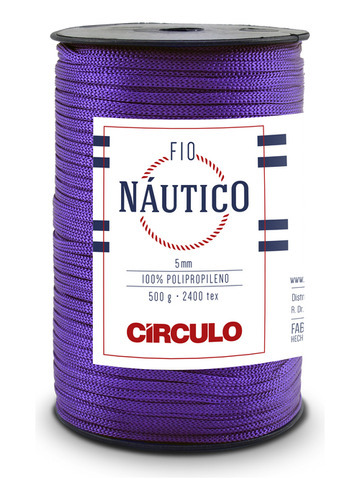Cordão Fio Náutico 5mm Círculo Polipropileno Crochê Tricô Cor Púrpura - 6290
