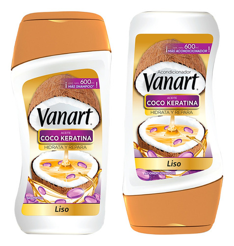  Pack Vanart Liso 1 Shampoo + 1 Acond. 600 Ml. C/u