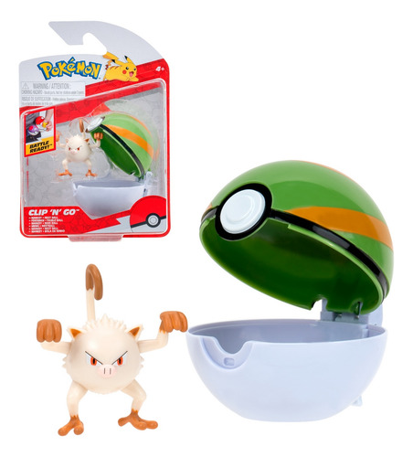 Pokebola Con Figura Pokemon - Mankey & Nest Ball