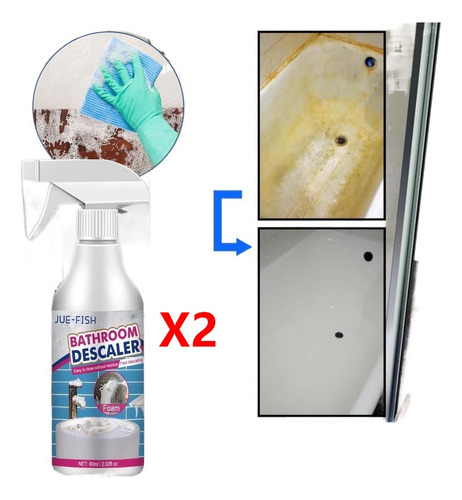 2pc Limpiador De Baño, Descalcificador De Vidrio For