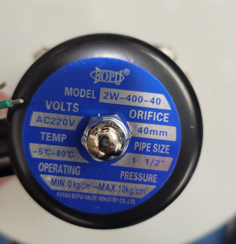 Valvula Solenoide 1-1/2 Combustible Agua Aire 220v