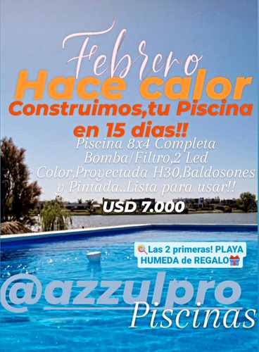 Construccion Piscinas 8x4 Hormigon Piletas Escobar Pilar Zn 