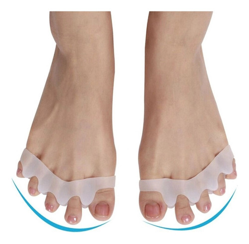 Par de correctores ortopédicos de silicona para dedos de los pies, color blanco, talla única