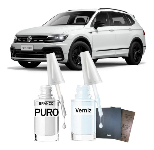 Tinta Tira Risco Retoque Vw Tiguan R-line 2018 Branco Puro