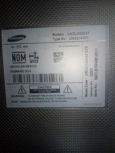Tarjeta Main Bn41-02360b Pantalla Samsung Un32j4300af