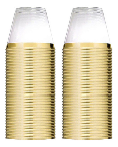 B Vasos De Plástico Dorados Desechables De 9 Oz, Copa De