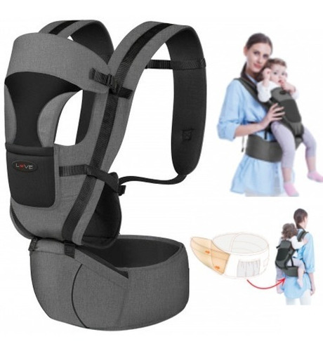 Imagen 2 de 9 de Mochila Porta Bebe Love 4010 0a15kg 8 En 1