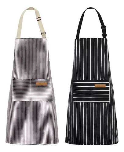 Nlus Paquete De 2 Delantales De Cocina, Babero Ajustable, De