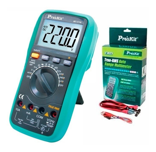 Imagen 2 de 7 de Multimetro Autorrango Proskit Mt-1710 Tester True Rms Pro