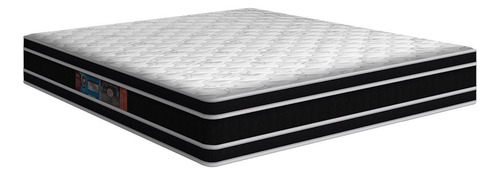 Cama Box Com Colchão De Espuma D33 Castor Black White Queen Cor Preto