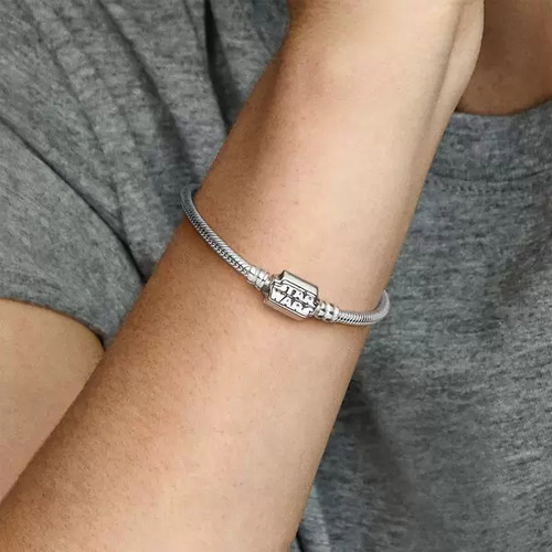 Pulsera Pandora Star Wars + Bolsa De Tela Color Plata Diámetro 0.04 Cm Largo 20 Cm