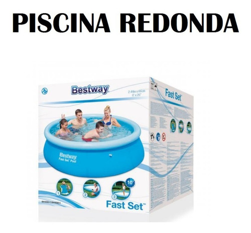 Piscina Redonda Bestway  244x66cm Paredes Reforzadas #e