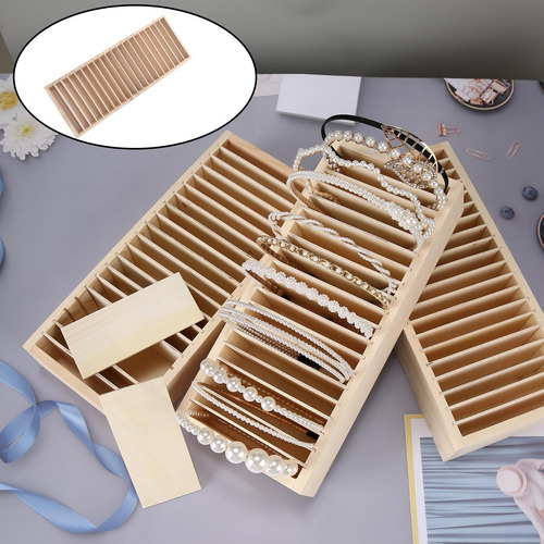 Imagen 3 de 12 de 3x Wood Headband Holder Scrunchie Bracelets Organizer Rack