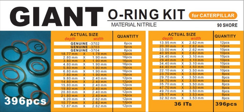 Kit Aneis Oring Caterpillar Giant - Nbr90b 396 Peças