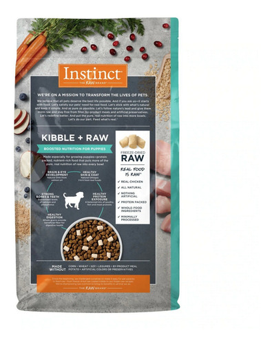 Imagen 2 de 6 de Croquetas Instinct Raw Boost De Pollo Para Cachorros 9.07 Kg