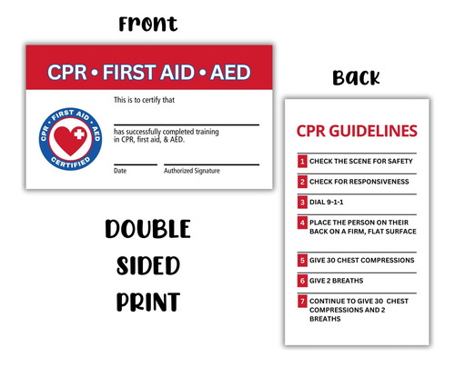 Lashicorn Cpr Y Tarjetas De Certificación Aed De Primeros |