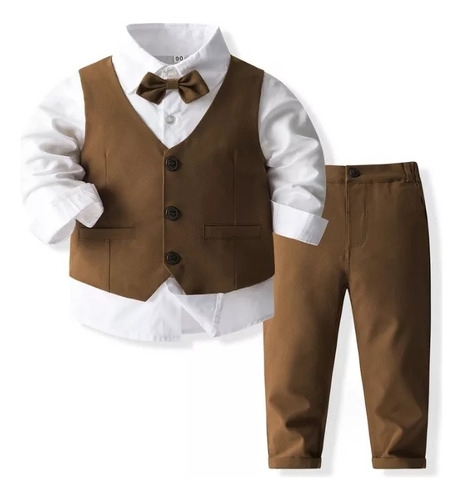 Conjunto Formal Niños Fiesta Larga 4 Piezas .