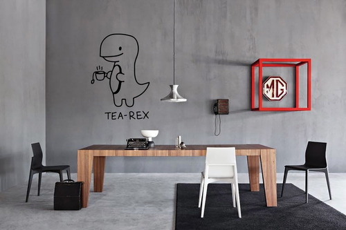 Vinilo Decorativo Tea Rex Dinosaurio