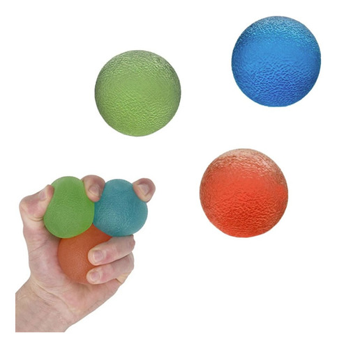 Kit 3 Bolas De Aperto Grip Ball Tensão Leve, Media E Forte