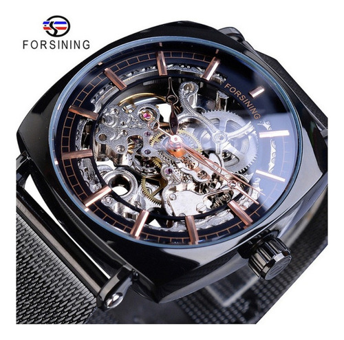 Reloj Mecánico Forsining Skeleton Con Correa De Malla