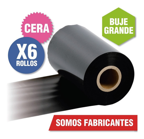 Ribbon 6 Unidades 110x300 Cera Pack X 6 Rollos