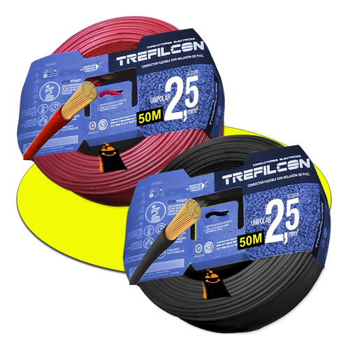 Pack 2 Rollos 50m Cable Unipolar Normalizado 2,5mm Trefilcon