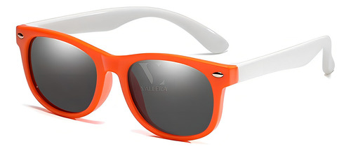Óculos De Sol Infantil Moda Kids Criança Polarizado Flexível Cor Laranja-branco