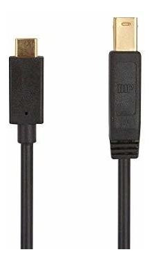 Cable Monoprice Usb 3.0 Tipo C A Tipo B - 1.5 Pies - Negro,