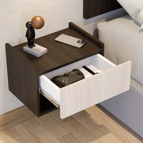 Buro Minimalista Repisa Flotante Mesa De Noche Lima Sobrio Studio Chocolate