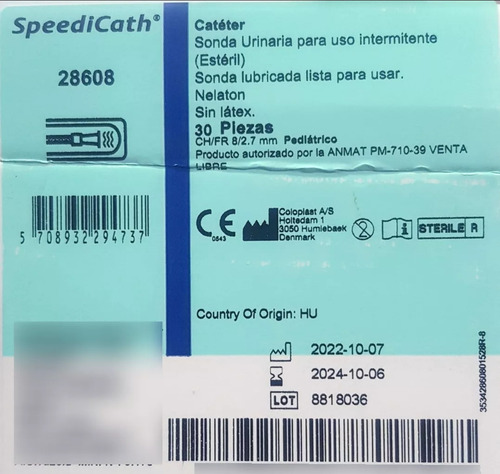 Sonda Urinaria Pediatrica Coloplast Speedicath 28608 X 60un