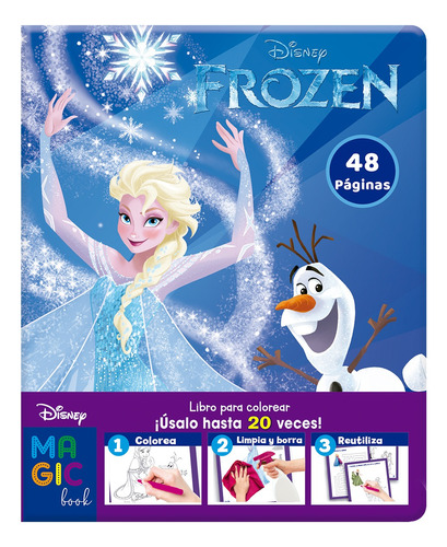 Libro Para Colorear Reutilizable Frozen Mágica