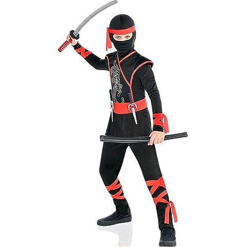 Ninja De Sombras, Naranja Y Negro, Grande (1214)