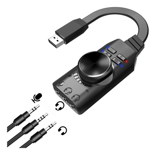 Tarjeta De Sonido Usb 7.1 Gamer Plextone Pc Computador Gamer