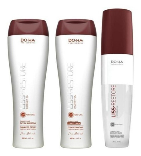 Imagem 1 de 2 de Kit Liss Restore Shampoo + Condicionador + Bifasico Doha 