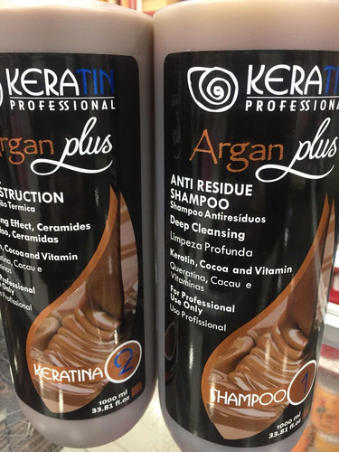 Keratina Argan Alisado 2 Pasos Chocolate 1000ml 