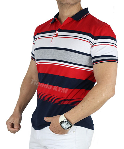 Polera Hombre Cuello Pique Diseño 4