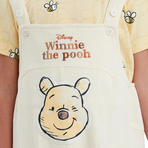 Conjunto Overol Y Playera Winnie The Pooh Disney 1197337 Crema Liso 2 Años