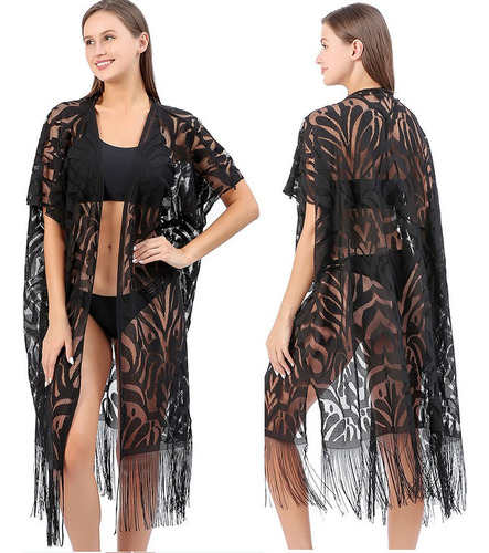 Mujer Bikini De Encaje Estilo Playa Talla Grande,1capa Larga