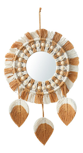 Bohemia Tassel Tapeçaria Espelho Pendurado Na Parede