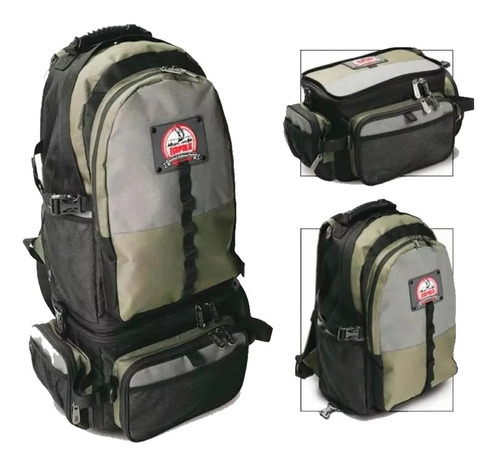 Mochila Bolso Rapala 3 En 1 Pesca Vadeo Señuelos Cajas 3600 Color Verde Oscuro Diseño De La Tela Liso