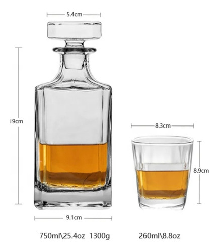 Whiskey Decantador 750ml 15un Buffalo Trace 50ml + 2 Vasos