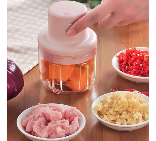 Mini Triturador De Alimentos Alho Elétrico 100 Ml C/ Lâminas