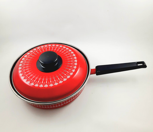 Sartén Enlozado Antiguo Capea Rojo