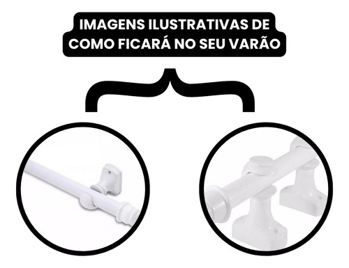 Par De Suporte Parede Simples 19mm P/ Varão De Cortina Pvc Branco