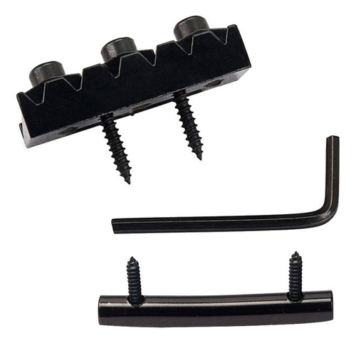 A Electric Guitar String Retainer Bar + Locking Nut Negro