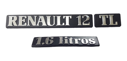 Kit 3 Emblemas Renault 12 Tl 1,6 Litros