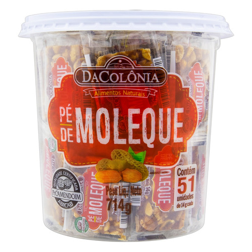 Pack Pé de Moleque DaColônia Pote 714g 51 Unidades