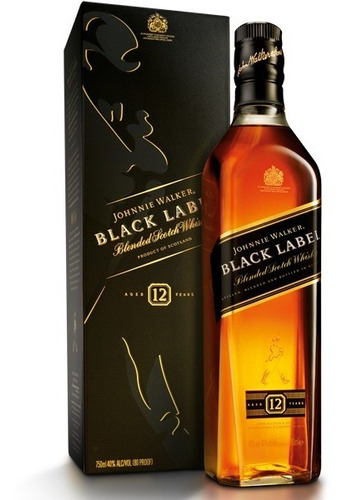 Johnnie Walker Black Label 750ml Con Estuche- Bayres Bebidas